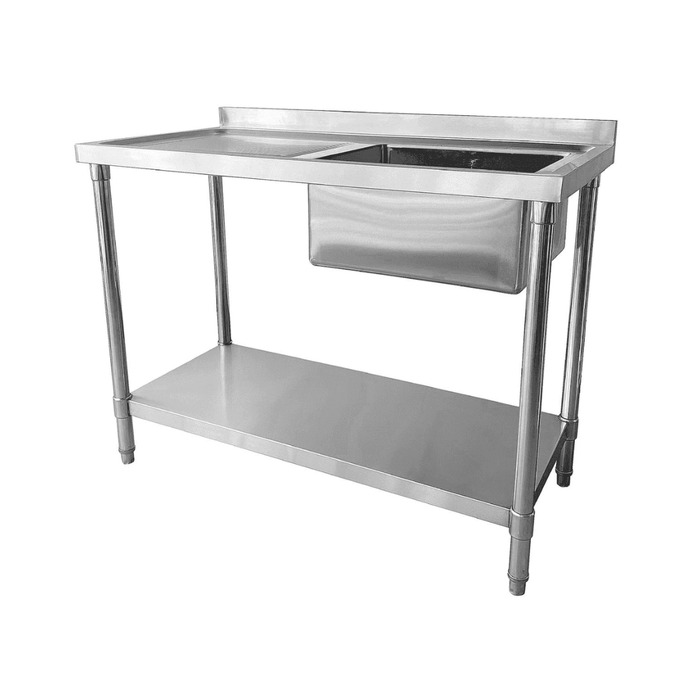 Single Bowl Commercial Sink with Left Hand Drainer 1200mm