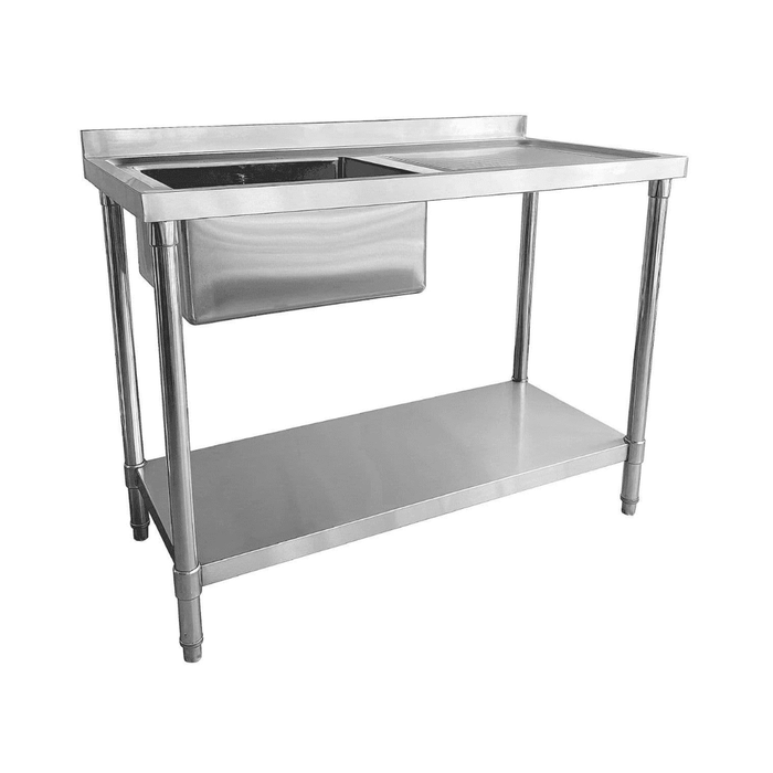 Single Bowl Commercial Sink with Right hand Drainer -1200x600x900mm