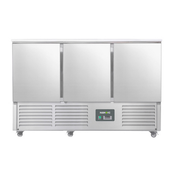 3 Door Refrigerated Salad Counter with Stainless Steel Top - 346L (S903SSTOP)