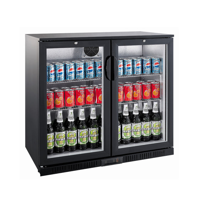 Hamoki 2 Door Hinged Bar Cooler - Black