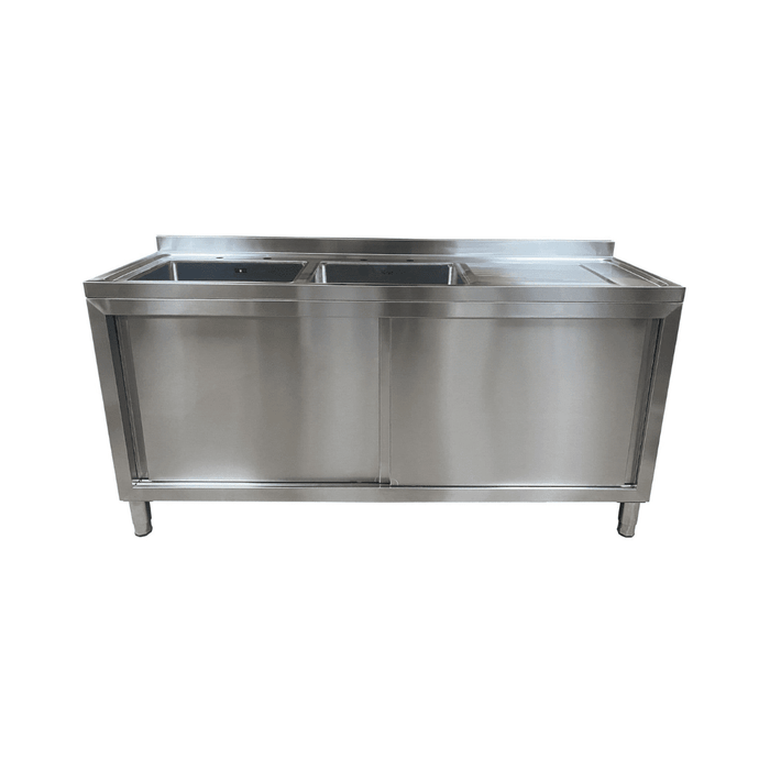Double Bowl Sink Cupboard - 1500mm - With Right and Drainer