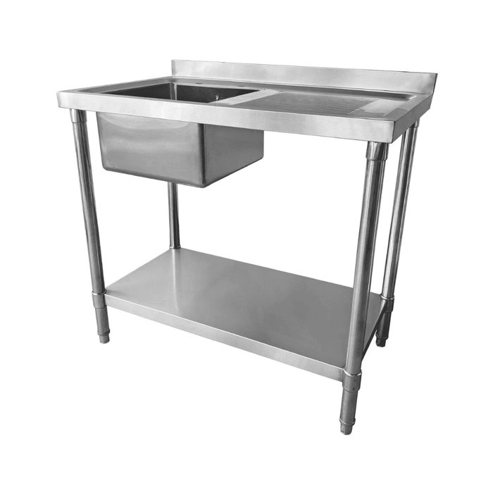Single Bowl Commercial Sink with Right hand Drainer -1000x600x900mm