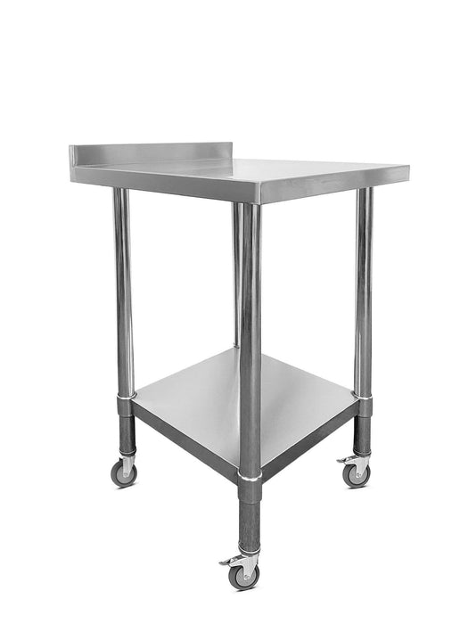 Stainless Steel Wall Prep Table - Castors - 600x600x900mm