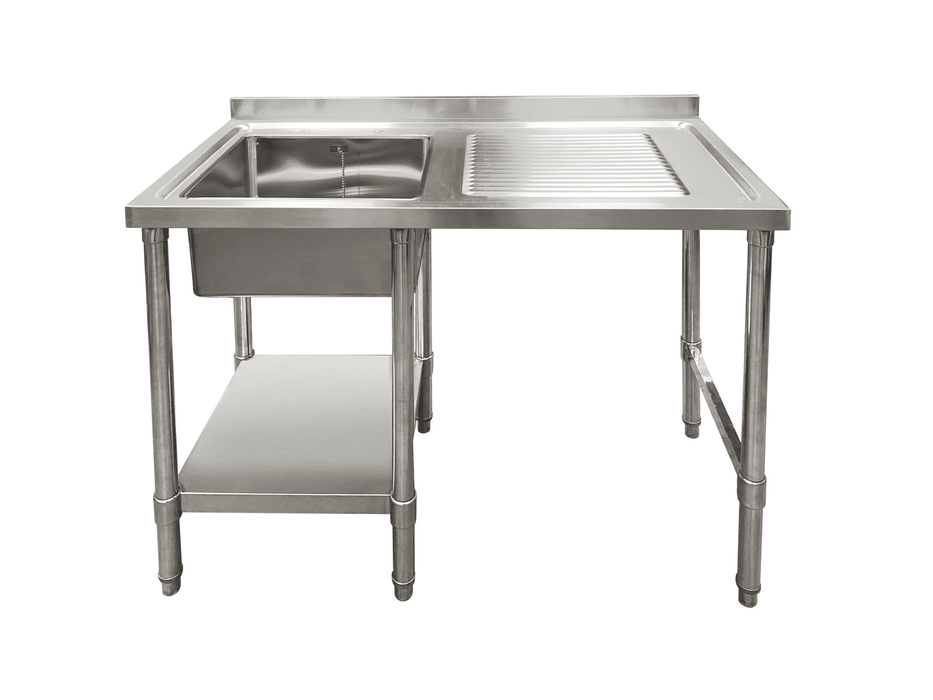 Single Bowl Commercial Sink For Dishwasher- 1200x650x900mm Right Hand Drainer