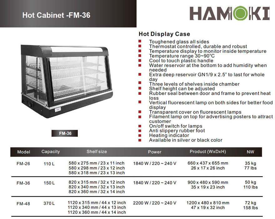 Hot Display Cabinet - 150 Litres
