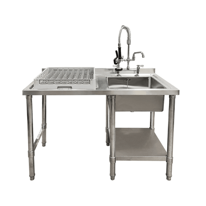 Single Bowl Commercial Sink For Dishwasher- 1200x650x900mm Left Hand Drainer