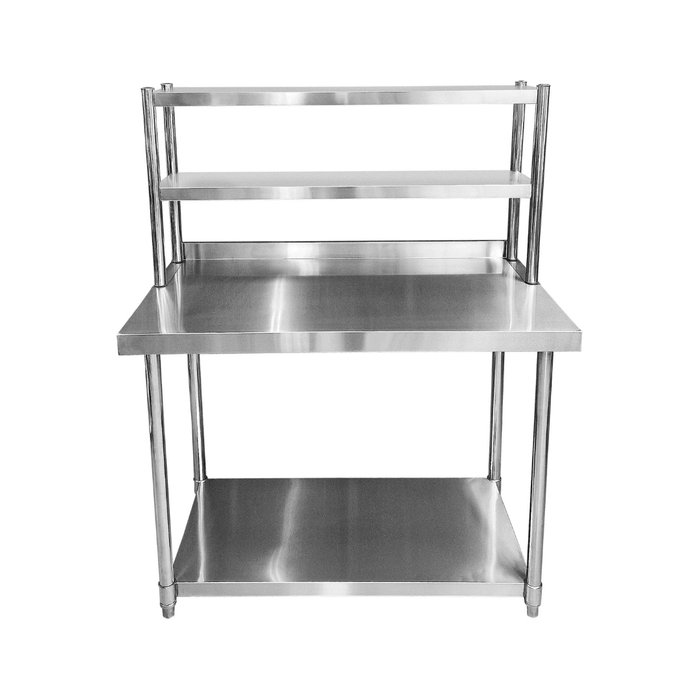 Stainless Steel Wall Prep table - 1200x700x900mm (WxDxH) With Double Chefs Gantry