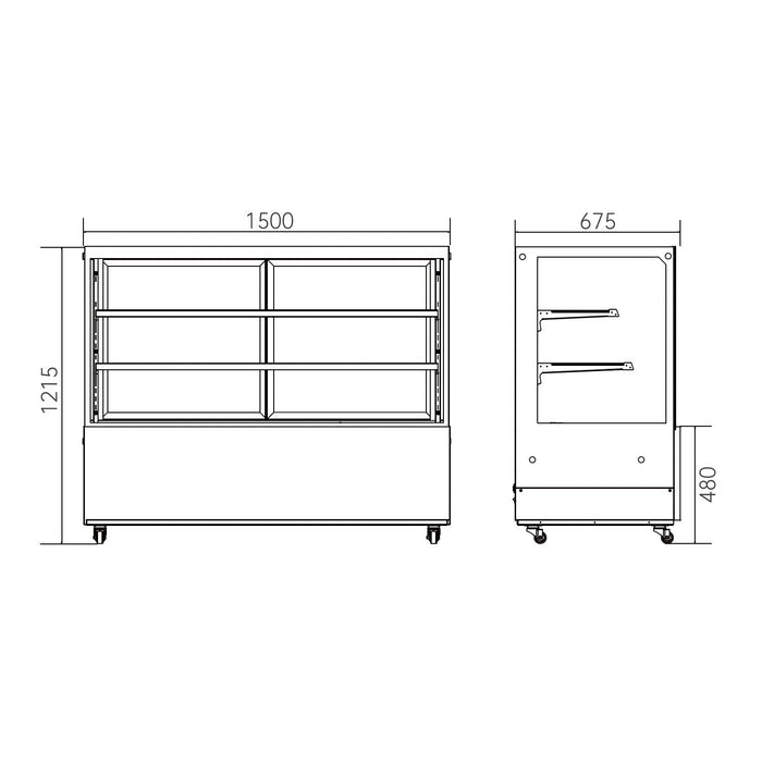 251016 - Commercial Cake Display Fridge & Counters - HA-1500Z