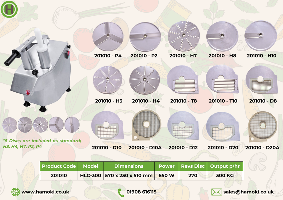 Vegetable Prep Machine With 5 Discs