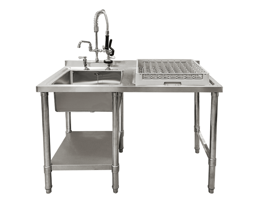 Single Bowl Commercial Sink For Dishwasher- 1200x650x900mm Right Hand Drainer